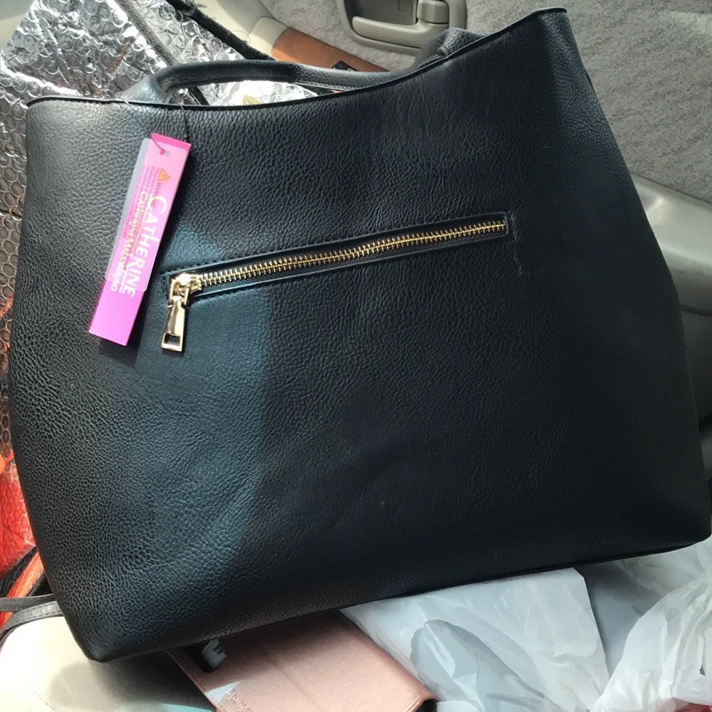 Black Stud-Trim Tote Bag